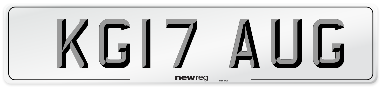 KG17 AUG Number Plate from New Reg